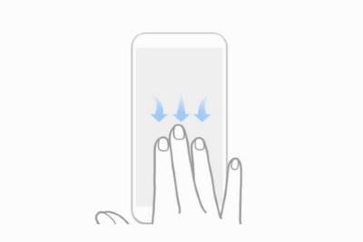 three swipe finger screenshot without power button