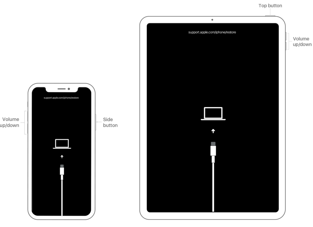 Войдите в режим восстановления на iPad