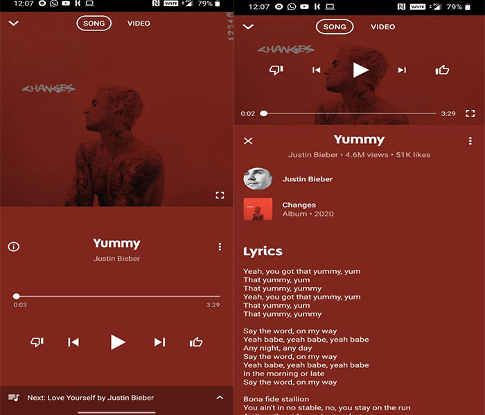 How to Get Lyrics on YouTube Music app?