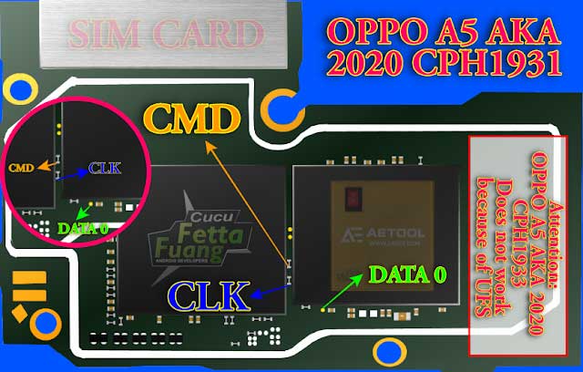 Oppo A5 2020 ISP EMMC PinOUT to ByPass FRP and Pattern Lock