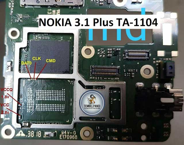 Nokia 3.1 Plus ISP EMMC PinOUT to ByPass FRP and Pattern Lock