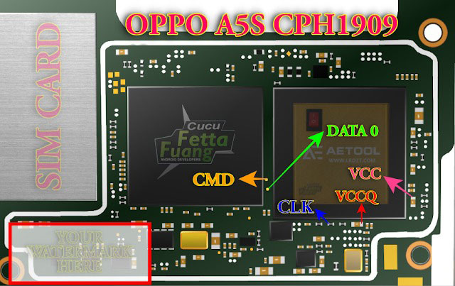 Oppo A5s (AX5s) ISP EMMC PinOUT to ByPass FRP and Pattern Lock