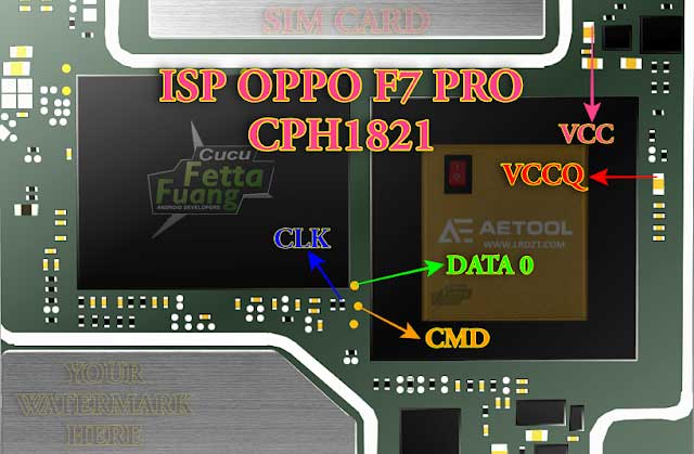 Oppo F7 Pro ISP PinOUT to Hard Reset / FRP Bypass / eMMC