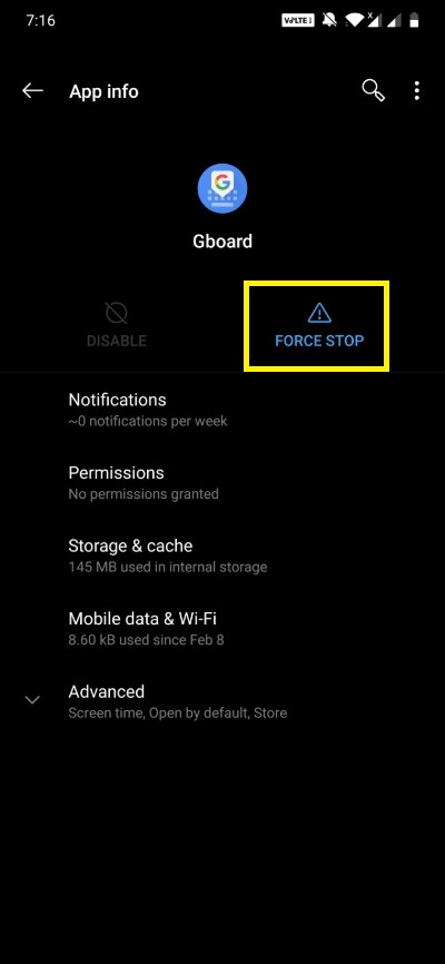 force stop