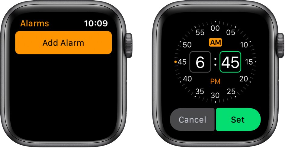 Set an alarm on Apple Watch