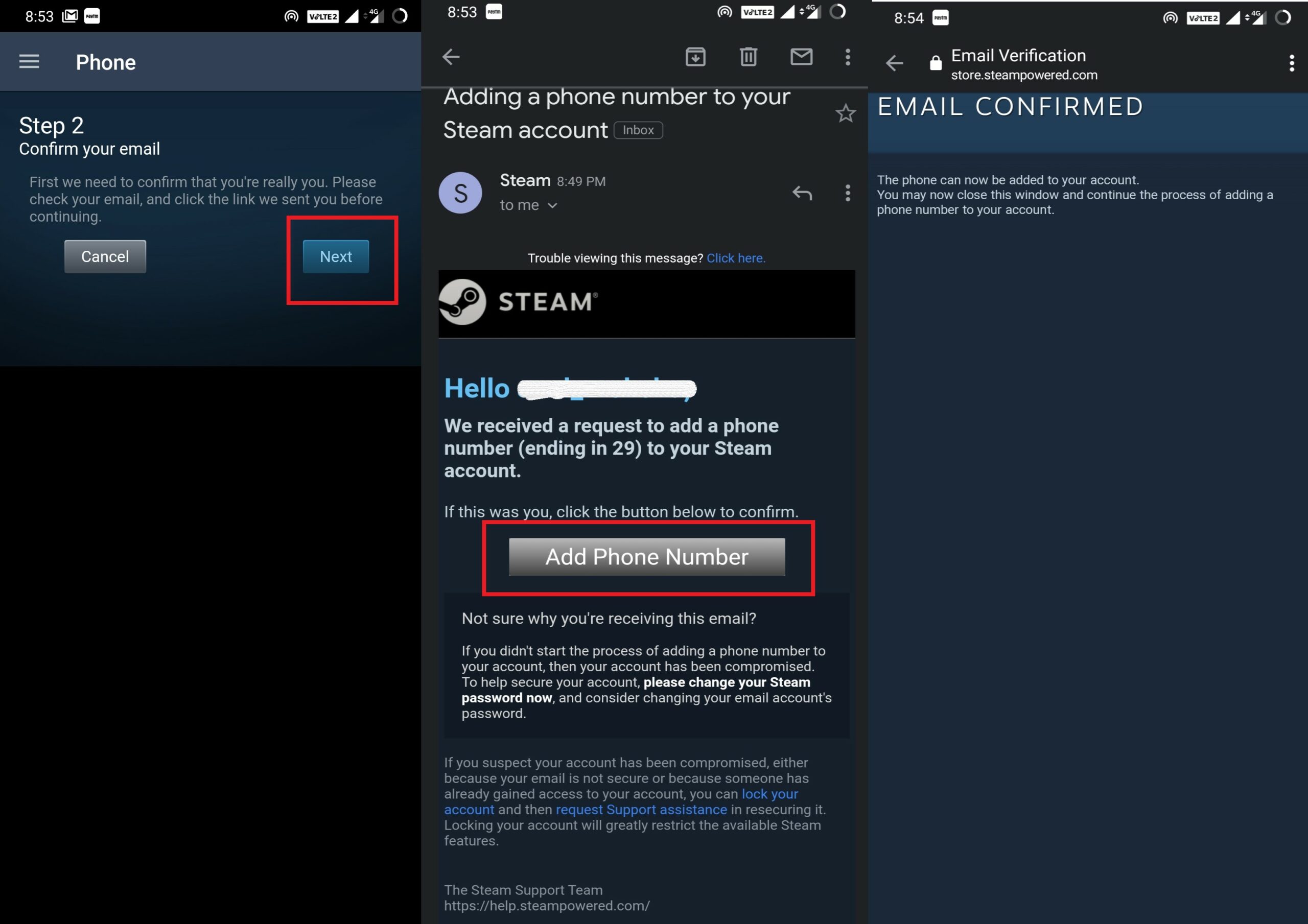 PUBG Account Steam Add phone number