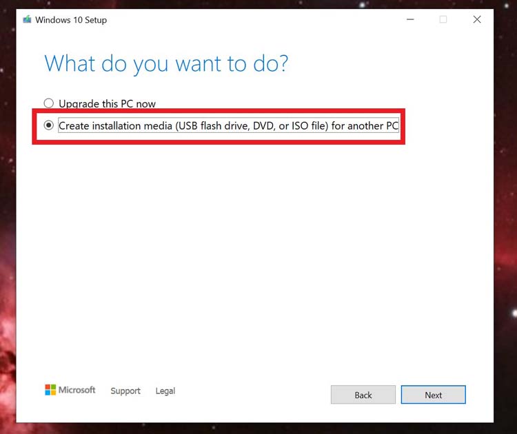 Create Installation Media for Windows 10 Clean Installation