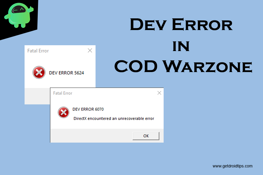Dev Error 6068, 6065 and 6066 in COD Warzone
