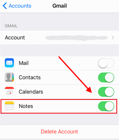 sync icloud notes with your gmail account