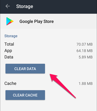 clear cache data google play store