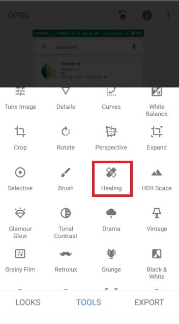 snapseed healing tool snapseed healing tool