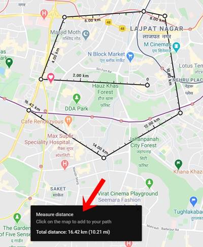 measure distance maps pc