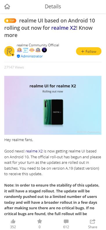 realme x2 realme ui