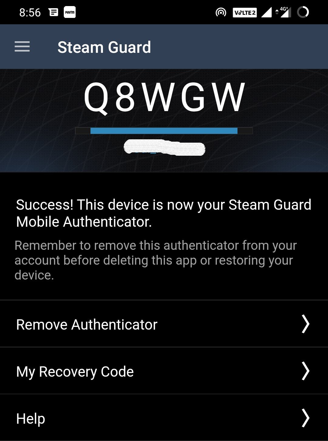PUBG Account Steam guard Setup Successfully