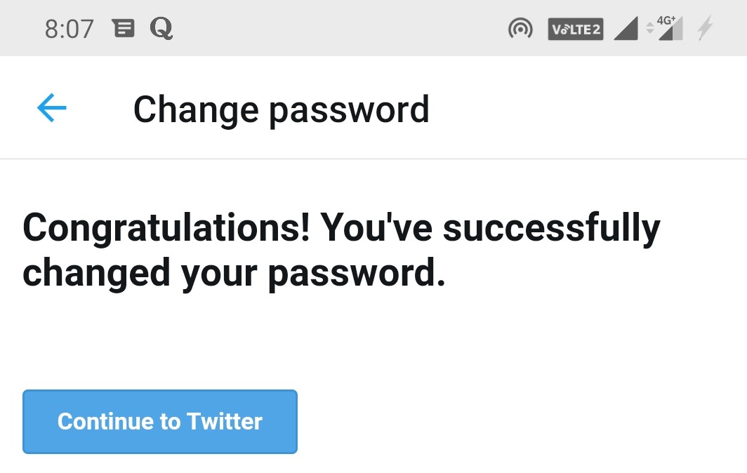 Password change of your Twitter Account