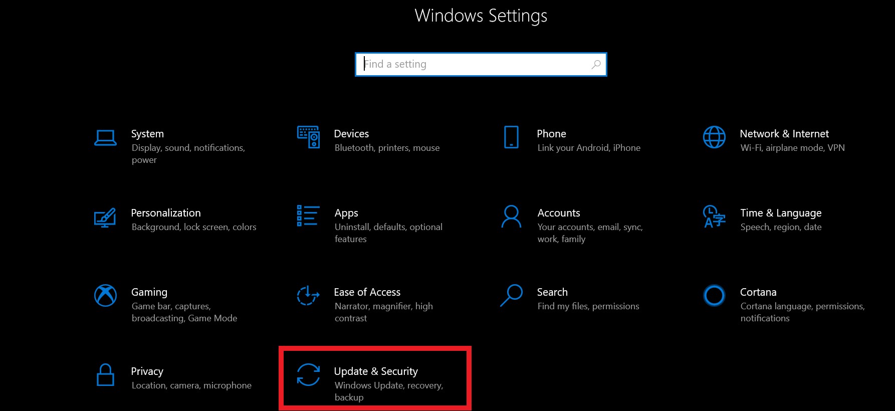 Windows 10 Dark Mode Settings