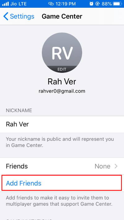 How to Add Friends to Game Center in iOS 13 on iPhone