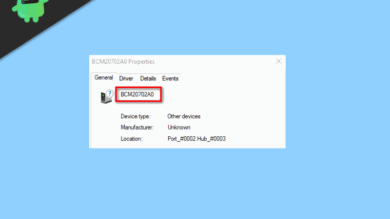 How to Fix BCM20702A0 Driver Error on Windows 7810