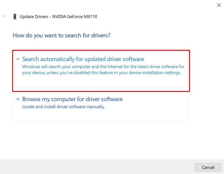 automatic driver search