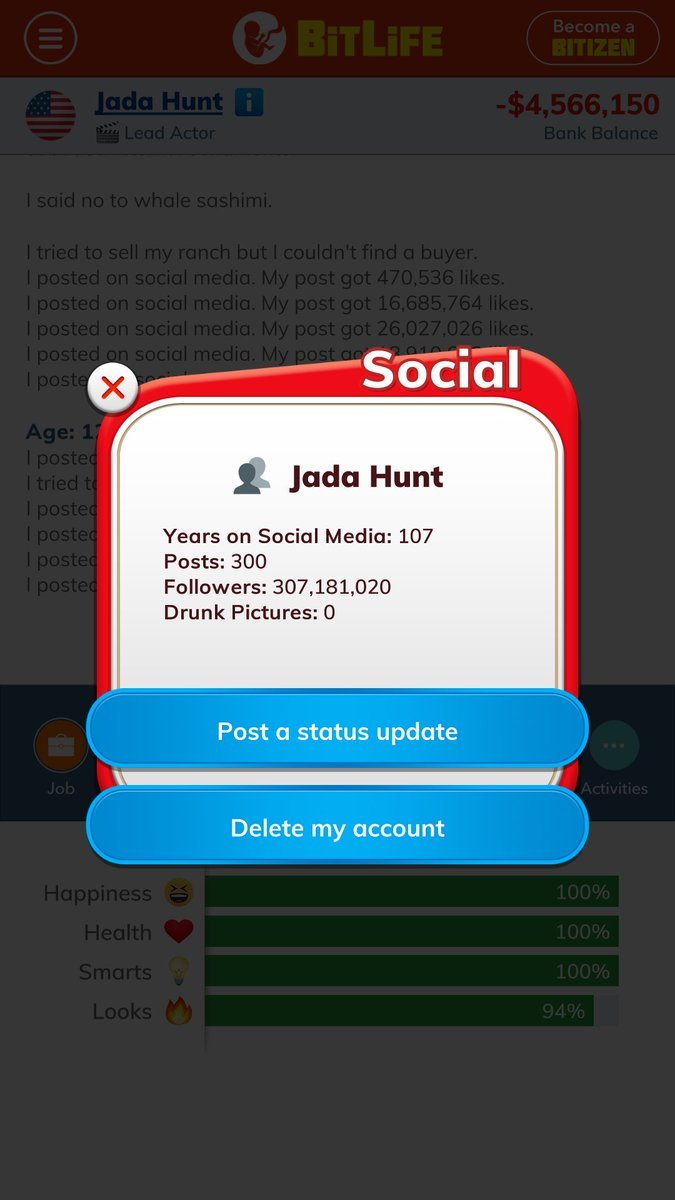 bitlife social account