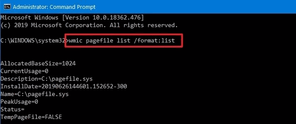 Увеличение размера виртуальной памяти в Windows 10 cmd метод