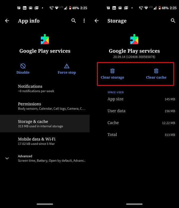 clear cache data