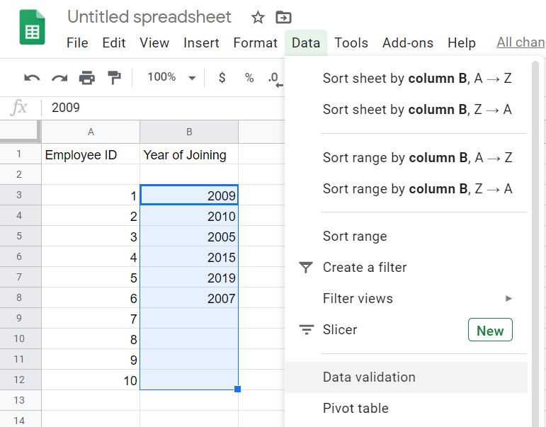 data validation