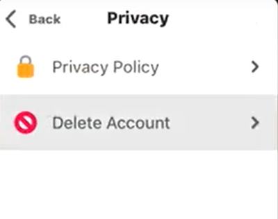 delete account
