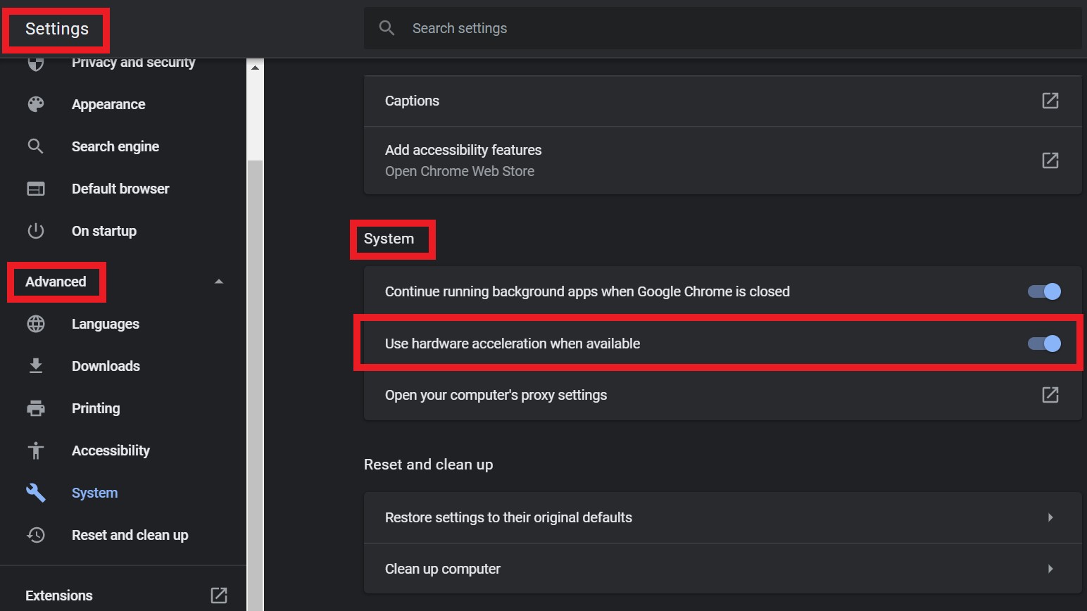 Disable Hardware Acceleration to fix Google Hangouts Problems