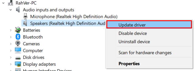 update drivers to Discord Screenshare Audio Not Working