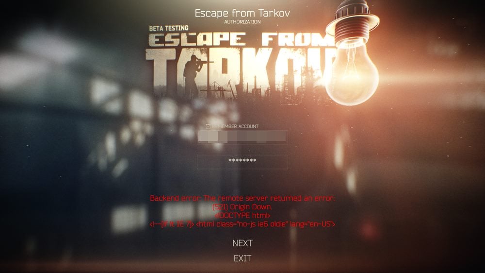 fix Tarkov's Error 521