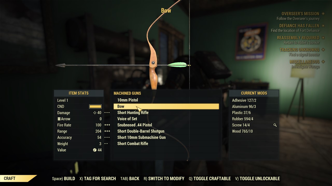 How to Find The Bow and Craft it in Fallout 76