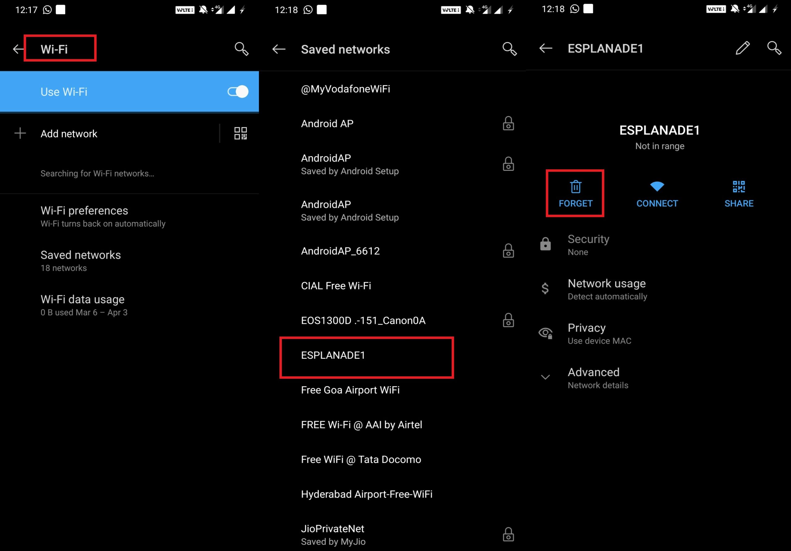 Forget SSID to fix Wi-Fi Limited Connectivity