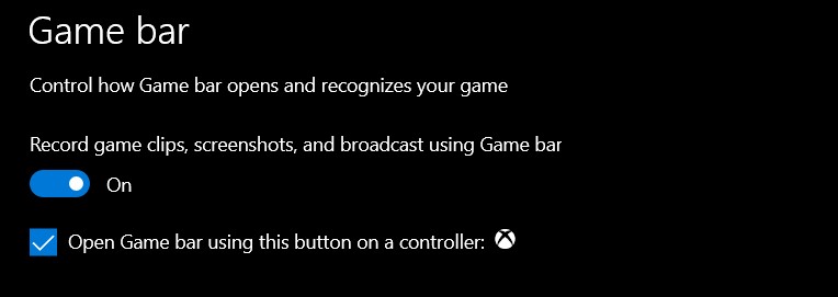 game bar windows 10