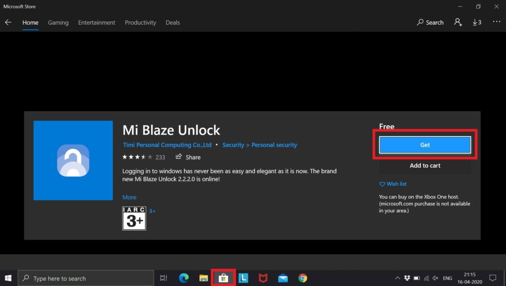 Mi Blaze Unlock for Windows Laptop
