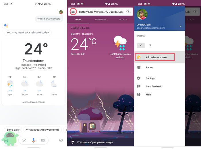 get the Google weather app on your phone
