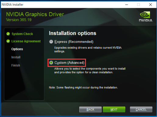 NVIDIA Installer Failed Error