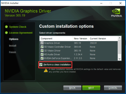 NVIDIA Installer Failed Error