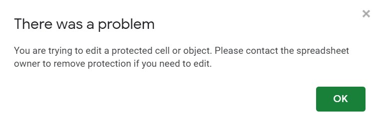 modify protected cell google sheets