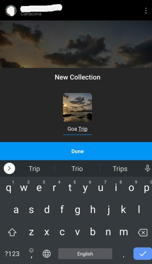 Instagram Save to Collection Create New collection