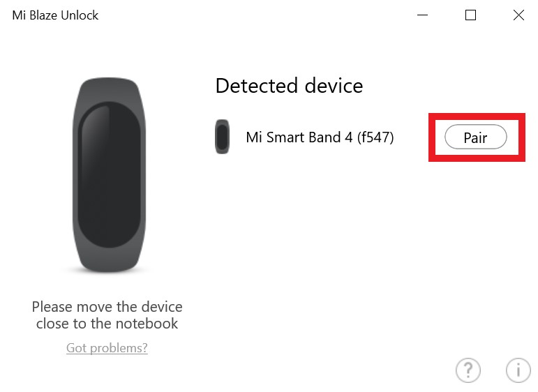 pair Mi smart band