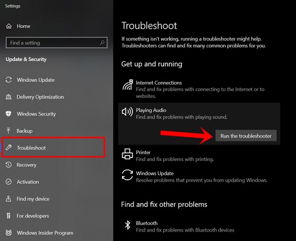 play audio option