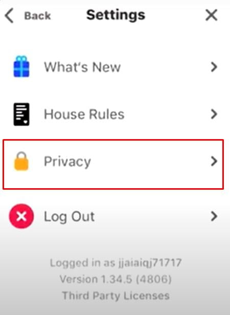privacy houseparty account