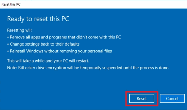 How to Factory reset on Windows 10