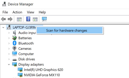 scan hardware changes