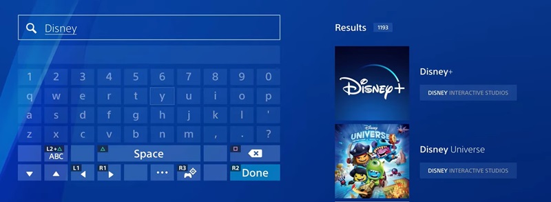 search disney plus ps4