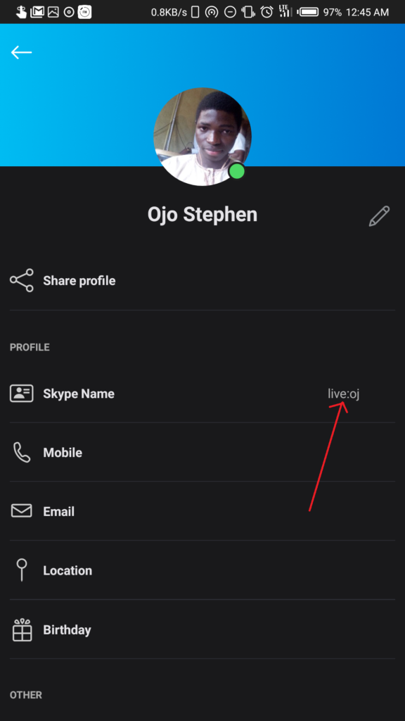 skype mobile live id