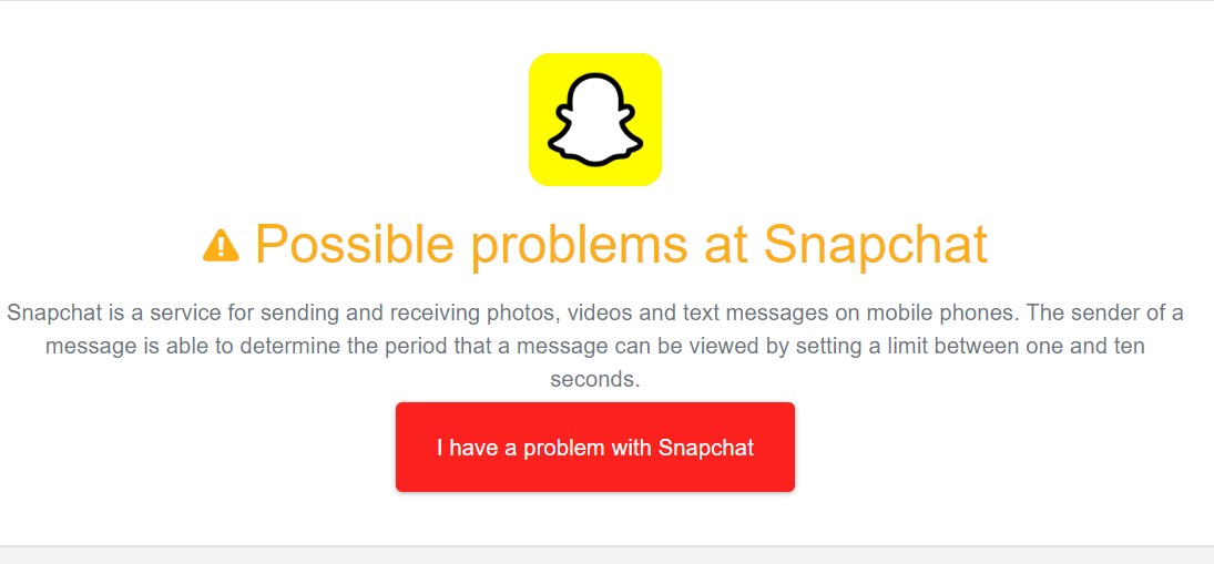 Snapchat Downtime detector