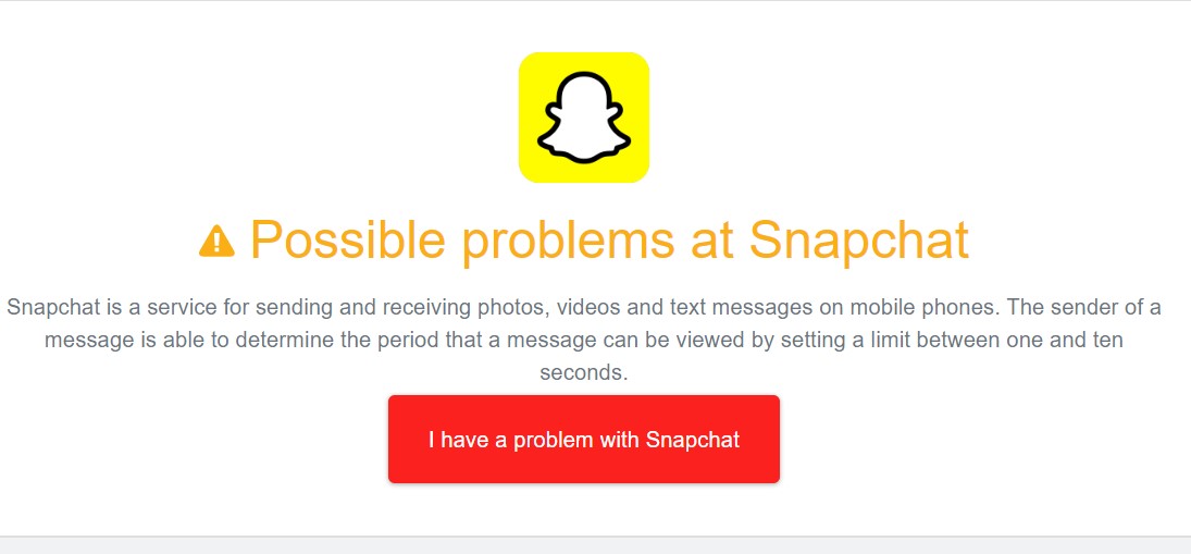Детектор простоев Snapchat