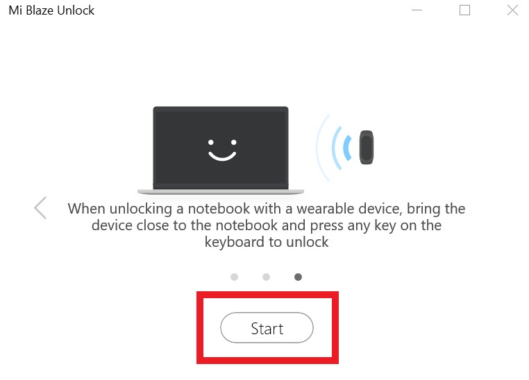 Start pairing Mi Band with Windows Laptop